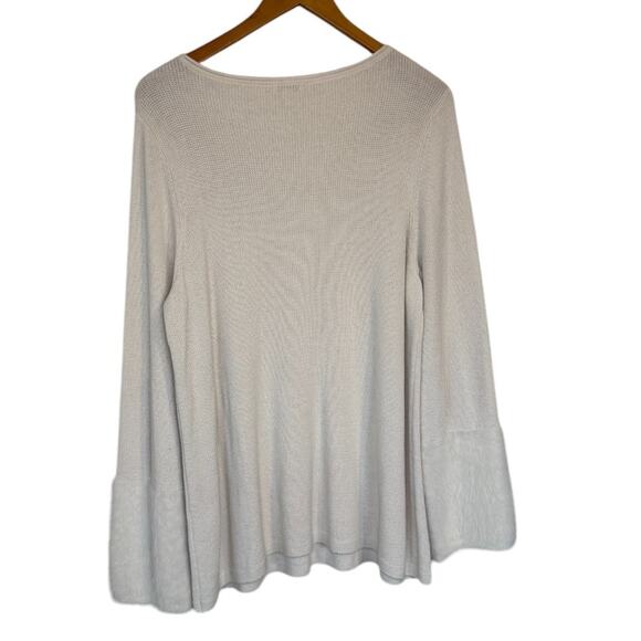 Not For Sale J.Jill Sweater Women Large Cream Faux Fur Trim Minimalist Tunic - Picture 6 of 8